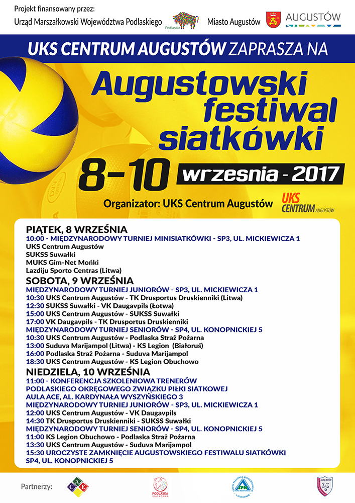 Augustowski Festiwal Siatkówki - plakat